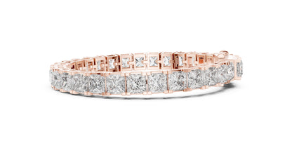 18k Yellow Gold Princess Lab-Grown Diamond Party Wear Bracelet for Women | Pure Carat