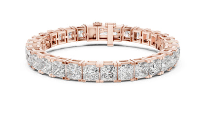 18k Yellow Gold Princess Lab-Grown Diamond Party Wear Bracelet for Women | Pure Carat