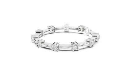 18k Rose Gold Round Lab-Grown Diamond Bridal Bracelet for Women | Pure Carat
