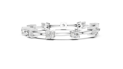 18k Rose Gold Round Lab-Grown Diamond Bridal Bracelet for Women | Pure Carat