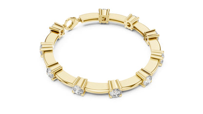 18k Rose Gold Round Lab-Grown Diamond Bridal Bracelet for Women | Pure Carat