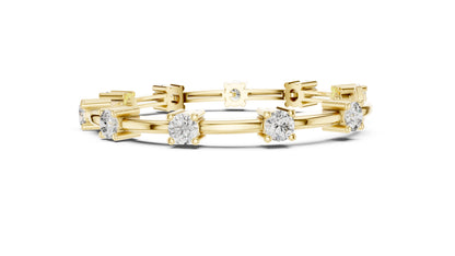 18k Rose Gold Round Lab-Grown Diamond Bridal Bracelet for Women | Pure Carat
