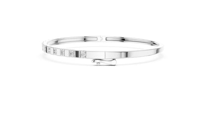 14k White Gold Round Lab-Grown Diamond Office Wear Bracelet | Pure Carat