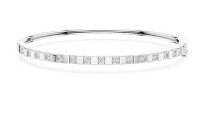 14k White Gold Round Lab-Grown Diamond Office Wear Bracelet | Pure Carat