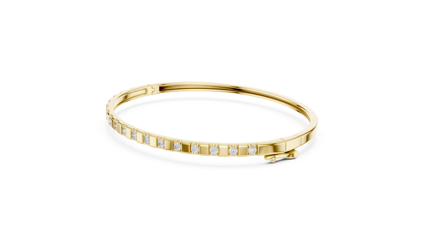14k White Gold Round Lab-Grown Diamond Office Wear Bracelet | Pure Carat