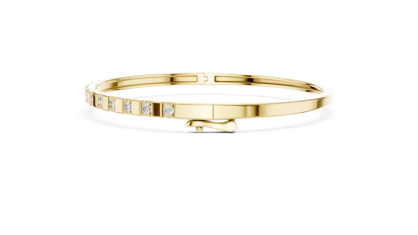 14k White Gold Round Lab-Grown Diamond Office Wear Bracelet | Pure Carat