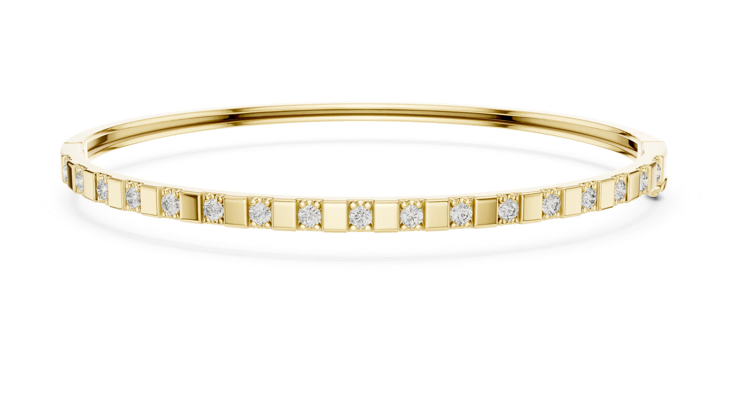 14k White Gold Round Lab-Grown Diamond Office Wear Bracelet | Pure Carat
