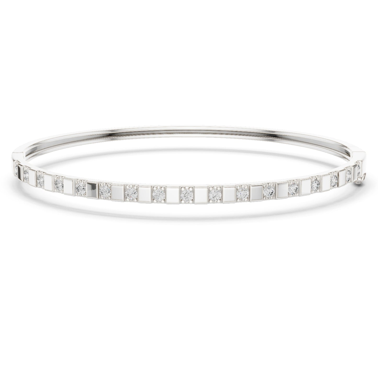 14k White Gold Round Lab-Grown Diamond Office Wear Bracelet | Pure Carat