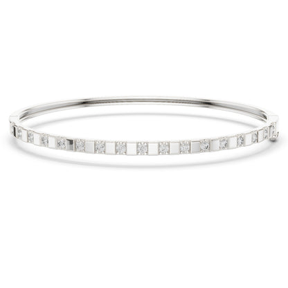 14k White Gold Round Lab-Grown Diamond Office Wear Bracelet | Pure Carat