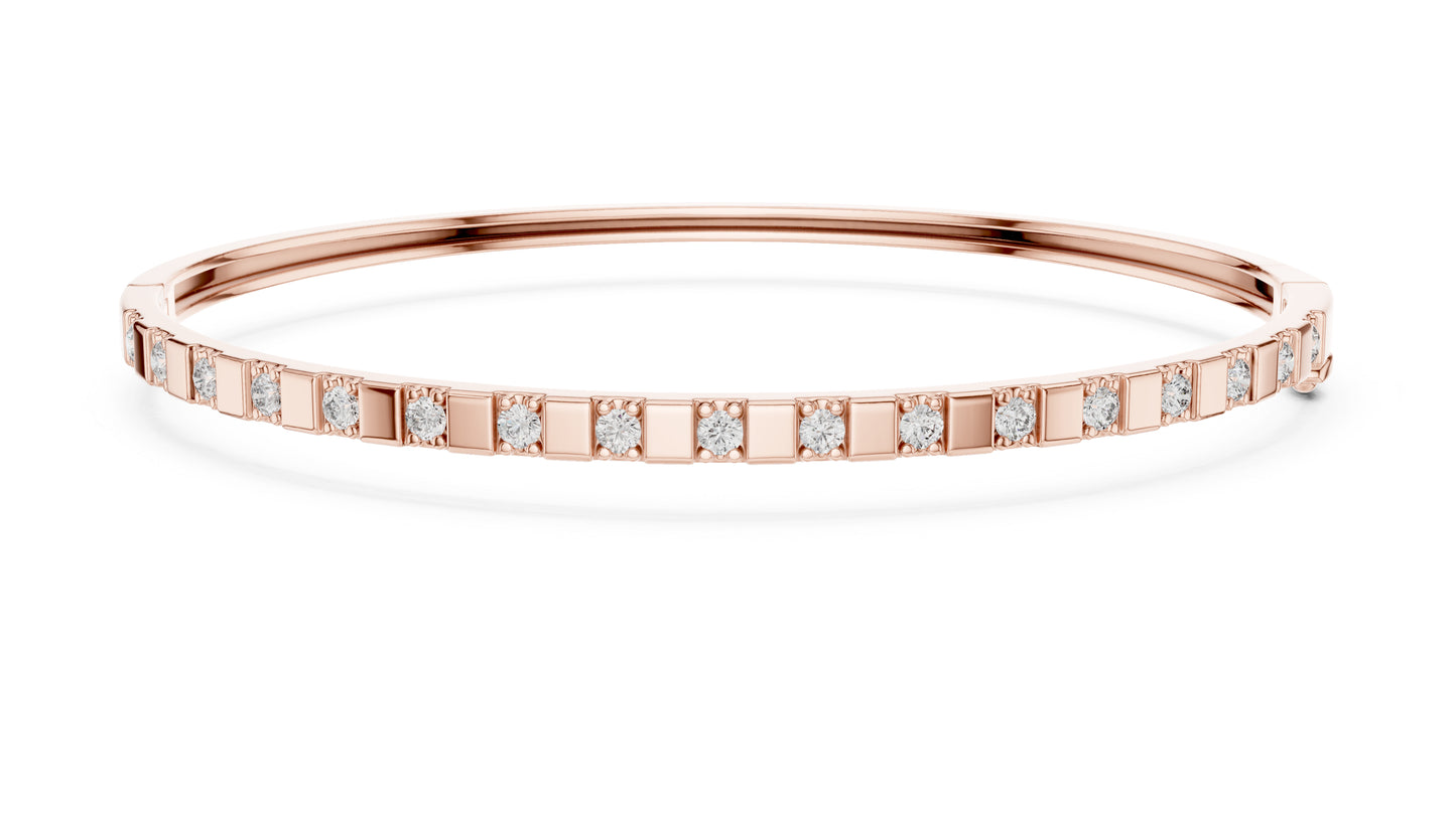 14k White Gold Round Lab-Grown Diamond Office Wear Bracelet | Pure Carat
