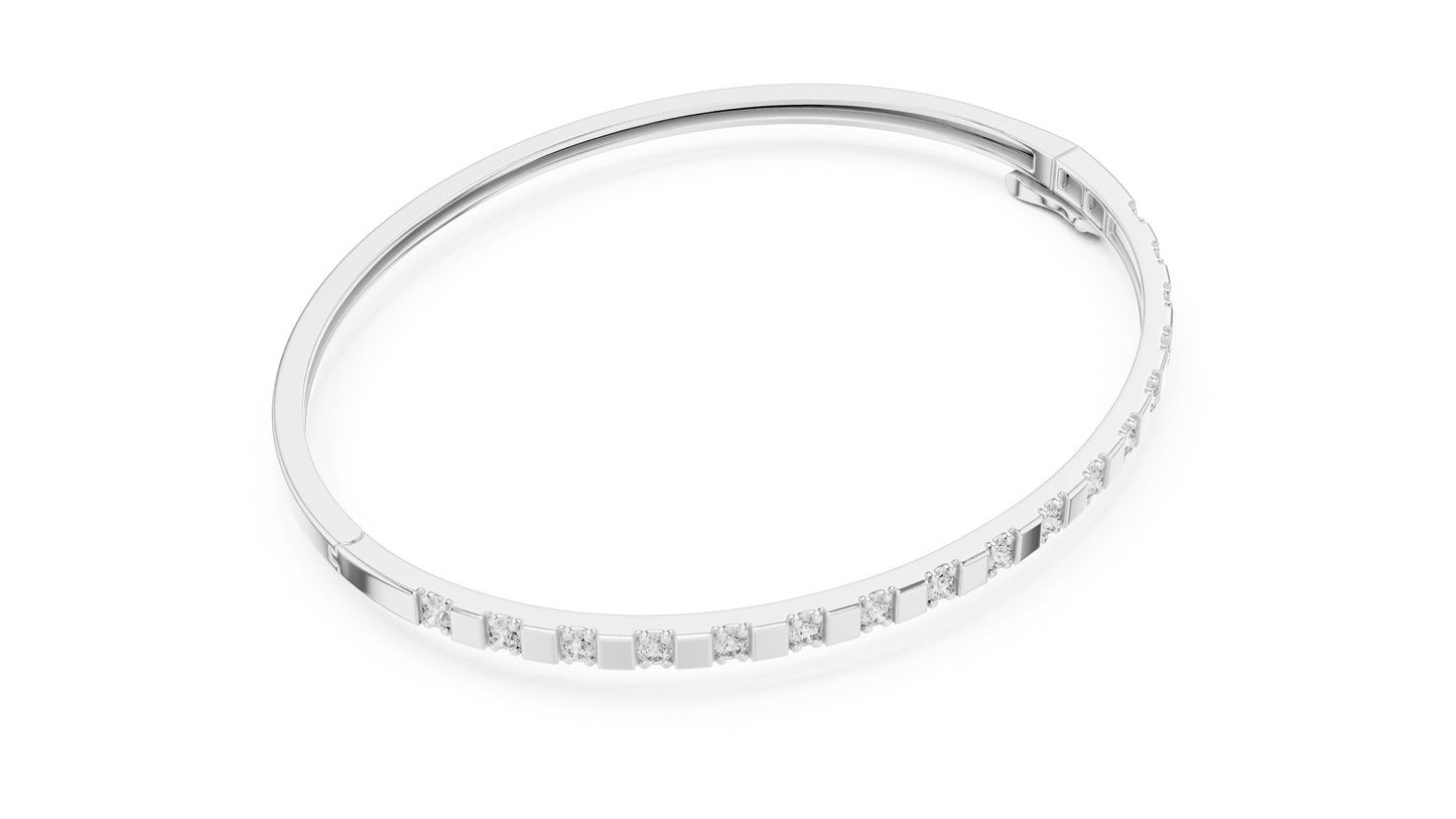 14k White Gold Round Lab-Grown Diamond Office Wear Bracelet | Pure Carat