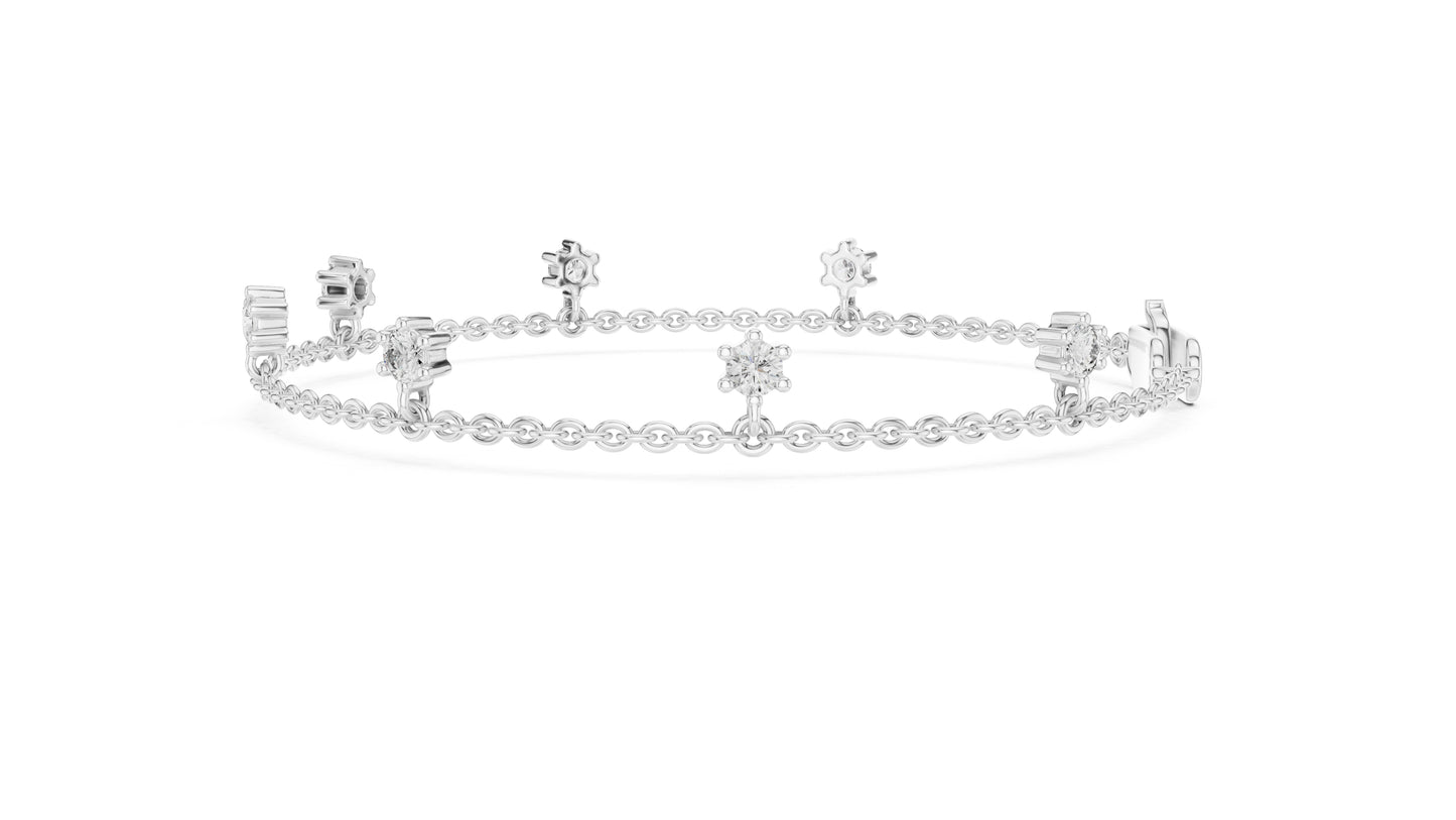 14k Yellow Gold Round Lab-Grown Diamond Everyday Wear Bracelet for Women | Pure Carat