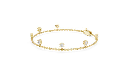 14k Yellow Gold Round Lab-Grown Diamond Everyday Wear Bracelet for Women | Pure Carat