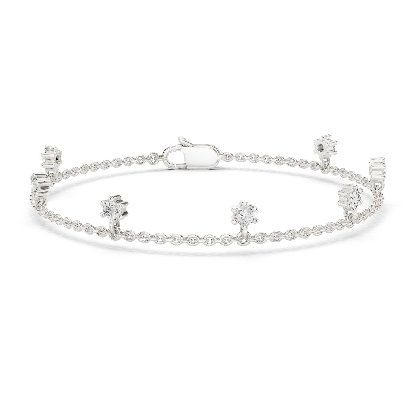 14k Yellow Gold Round Lab-Grown Diamond Everyday Wear Bracelet for Women | Pure Carat