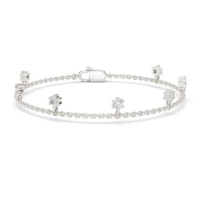 14k Yellow Gold Round Lab-Grown Diamond Everyday Wear Bracelet for Women | Pure Carat