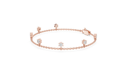 14k Yellow Gold Round Lab-Grown Diamond Everyday Wear Bracelet for Women | Pure Carat