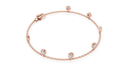 14k Yellow Gold Round Lab-Grown Diamond Everyday Wear Bracelet for Women | Pure Carat