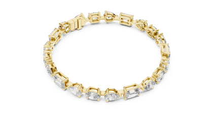 18k White Gold Oval/Pear/Emerald Lab-Grown Diamond Wedding Bracelet for Women | Pure Carat