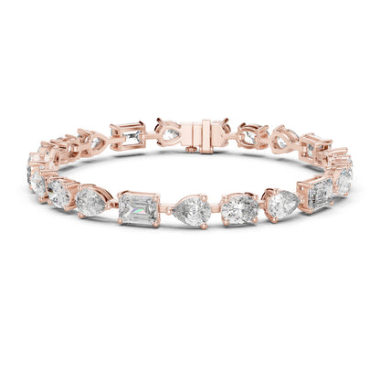 18k White Gold Oval/Pear/Emerald Lab-Grown Diamond Wedding Bracelet for Women | Pure Carat