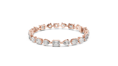 18k White Gold Oval/Pear/Emerald Lab-Grown Diamond Wedding Bracelet for Women | Pure Carat