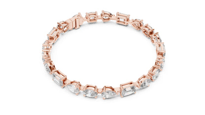 18k White Gold Oval/Pear/Emerald Lab-Grown Diamond Wedding Bracelet for Women | Pure Carat