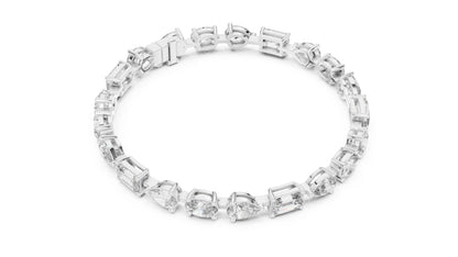 18k White Gold Oval/Pear/Emerald Lab-Grown Diamond Wedding Bracelet for Women | Pure Carat