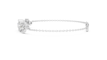 14k Yellow Gold Round Lab-Grown Diamond Party Wear Bracelet for Women | Pure Carat