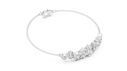 14k Yellow Gold Round Lab-Grown Diamond Party Wear Bracelet for Women | Pure Carat