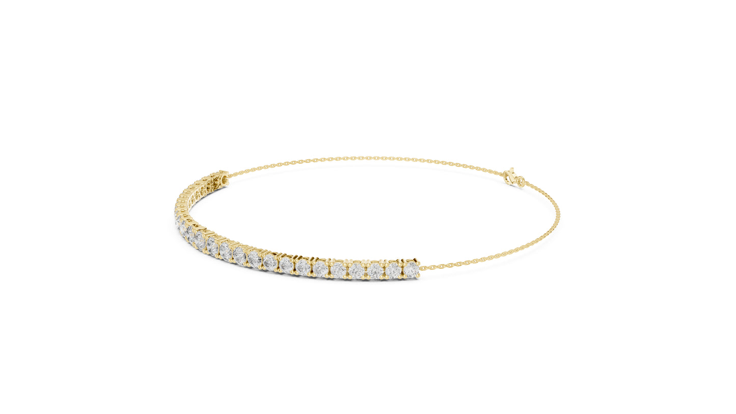 14K Yellow Gold Round Cut Lab-Grown Diamond Bracelet for Women – Pure Carat