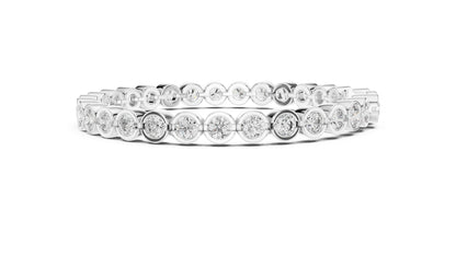 18k White Gold Round Lab-Grown Diamond Anniversary Gift Bracelet | Pure Carat