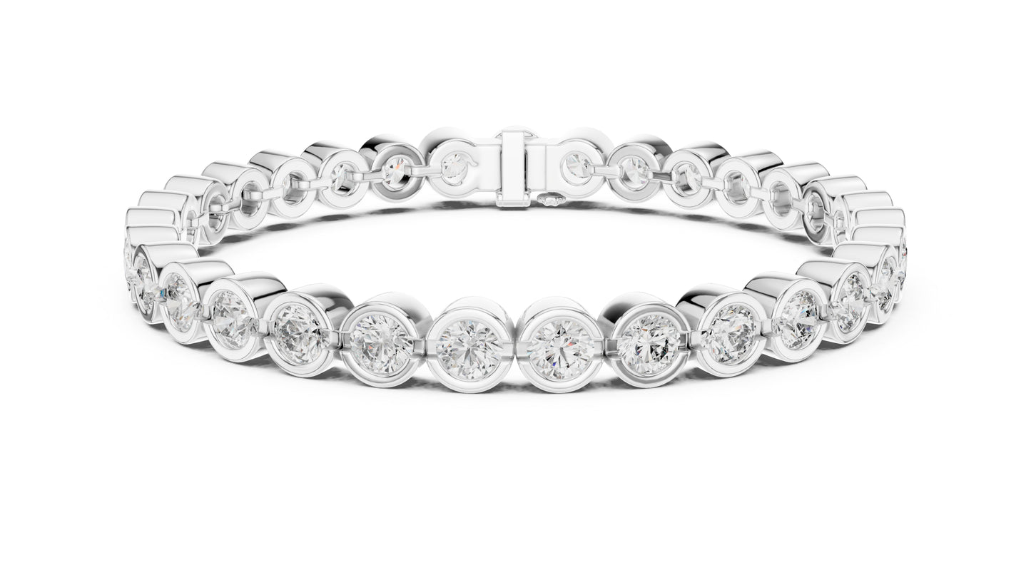 18k White Gold Round Lab-Grown Diamond Anniversary Gift Bracelet | Pure Carat