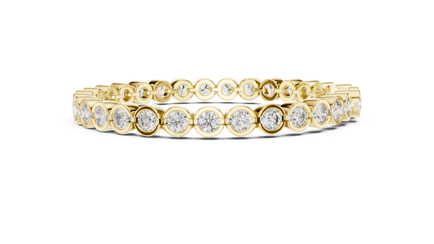 18k White Gold Round Lab-Grown Diamond Anniversary Gift Bracelet | Pure Carat