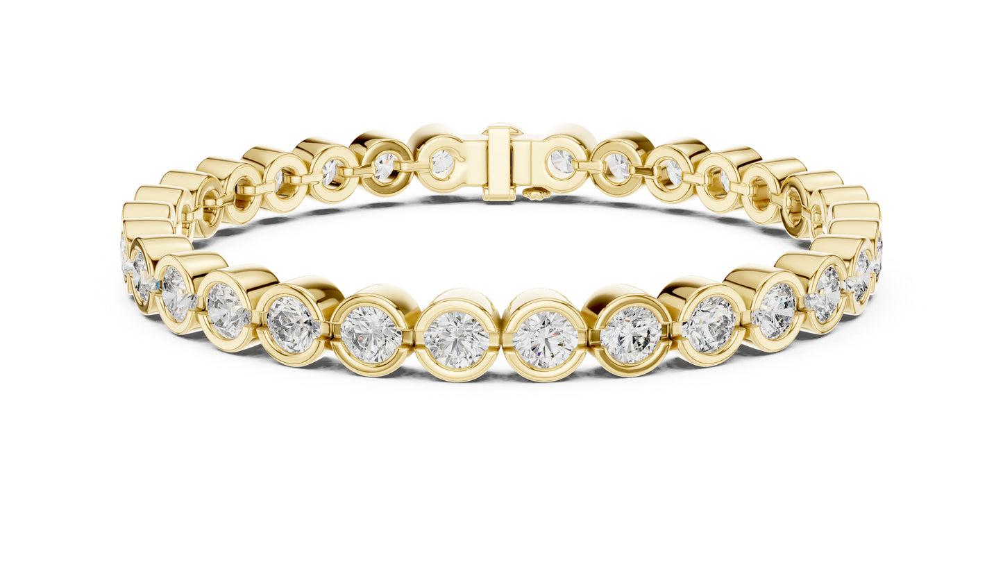 18k White Gold Round Lab-Grown Diamond Anniversary Gift Bracelet | Pure Carat