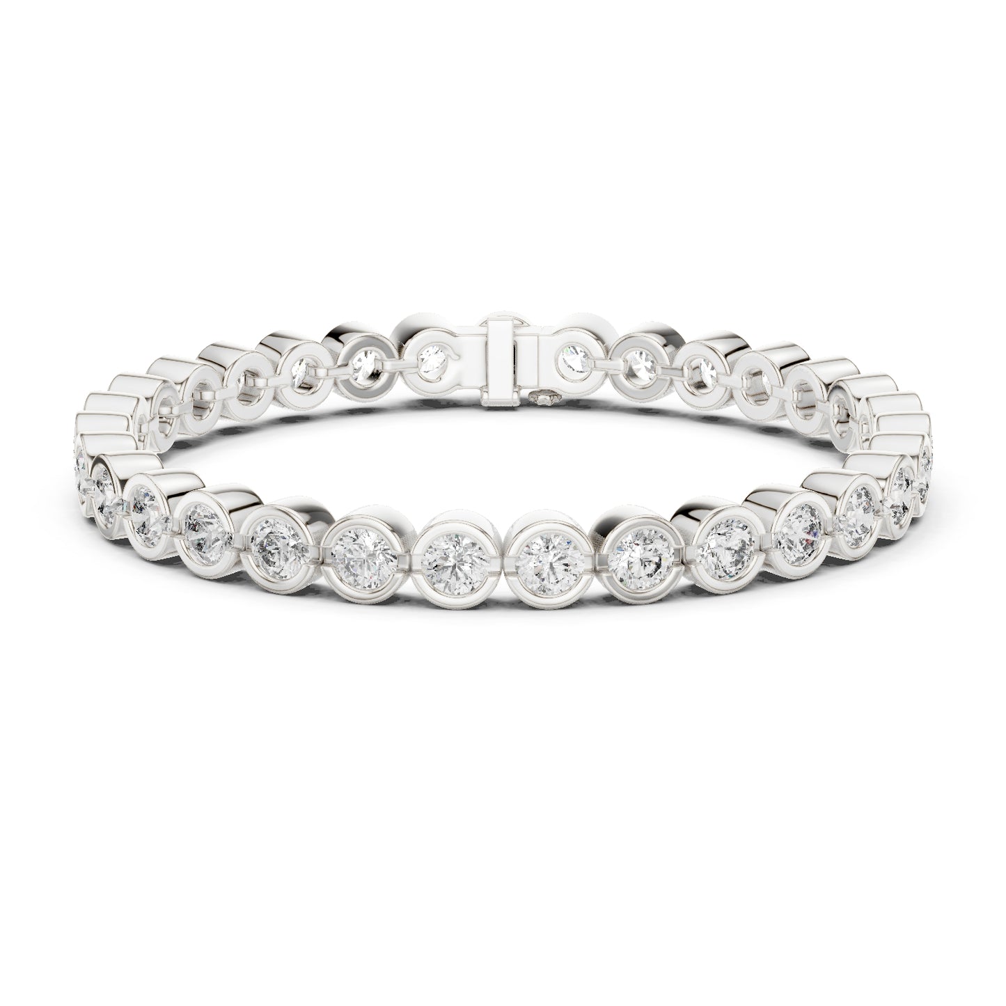 18k White Gold Round Lab-Grown Diamond Anniversary Gift Bracelet | Pure Carat