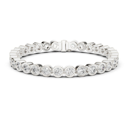 18k White Gold Round Lab-Grown Diamond Anniversary Gift Bracelet | Pure Carat