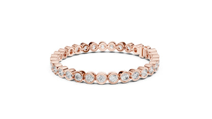 18k White Gold Round Lab-Grown Diamond Anniversary Gift Bracelet | Pure Carat