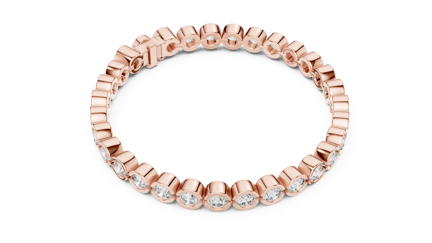 18k White Gold Round Lab-Grown Diamond Anniversary Gift Bracelet | Pure Carat