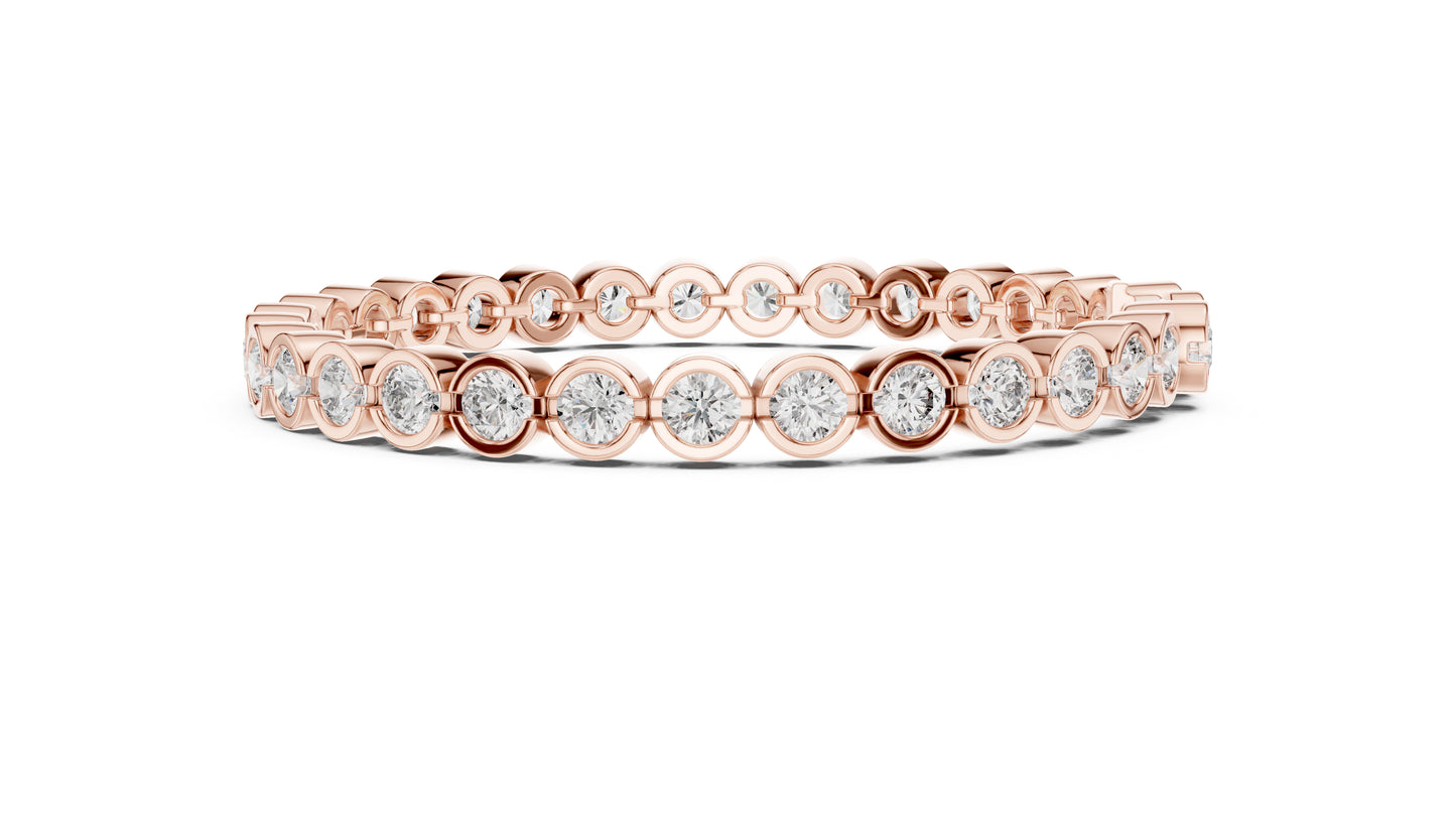 18k White Gold Round Lab-Grown Diamond Anniversary Gift Bracelet | Pure Carat