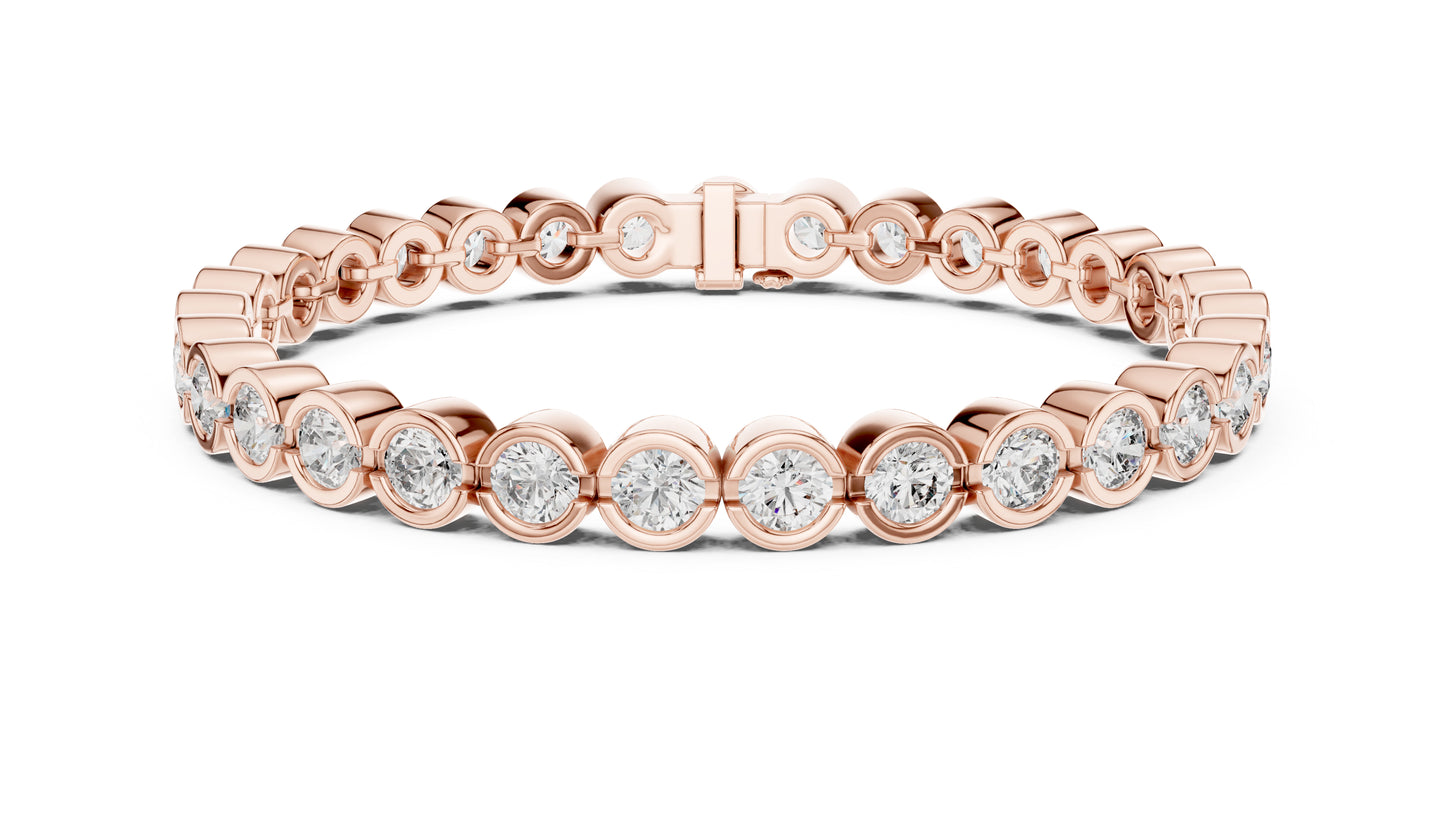 18k White Gold Round Lab-Grown Diamond Anniversary Gift Bracelet | Pure Carat