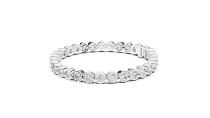18k White Gold Round Lab-Grown Diamond Anniversary Gift Bracelet | Pure Carat