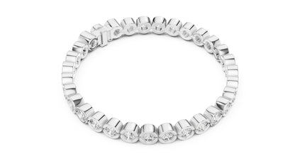 18k White Gold Round Lab-Grown Diamond Anniversary Gift Bracelet | Pure Carat