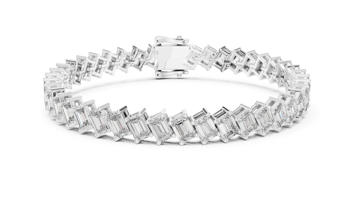 14k Rose Gold Emerald Lab-Grown Diamond Office Wear Bracelet for Women | Pure Carat