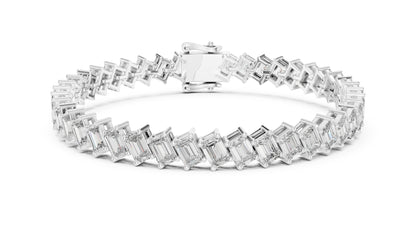 14k Rose Gold Emerald Lab-Grown Diamond Office Wear Bracelet for Women | Pure Carat