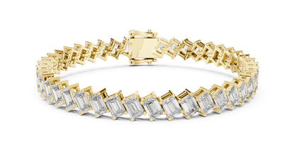 14k Rose Gold Emerald Lab-Grown Diamond Office Wear Bracelet for Women | Pure Carat