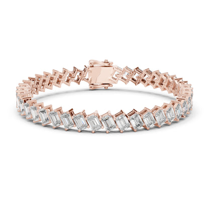 14k Rose Gold Emerald Lab-Grown Diamond Office Wear Bracelet for Women | Pure Carat