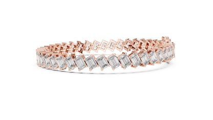 14k Rose Gold Emerald Lab-Grown Diamond Office Wear Bracelet for Women | Pure Carat