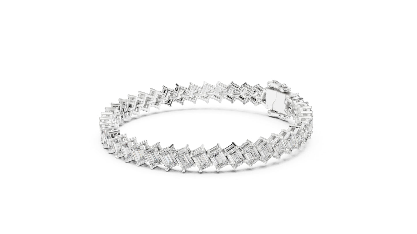 14k Rose Gold Emerald Lab-Grown Diamond Office Wear Bracelet for Women | Pure Carat