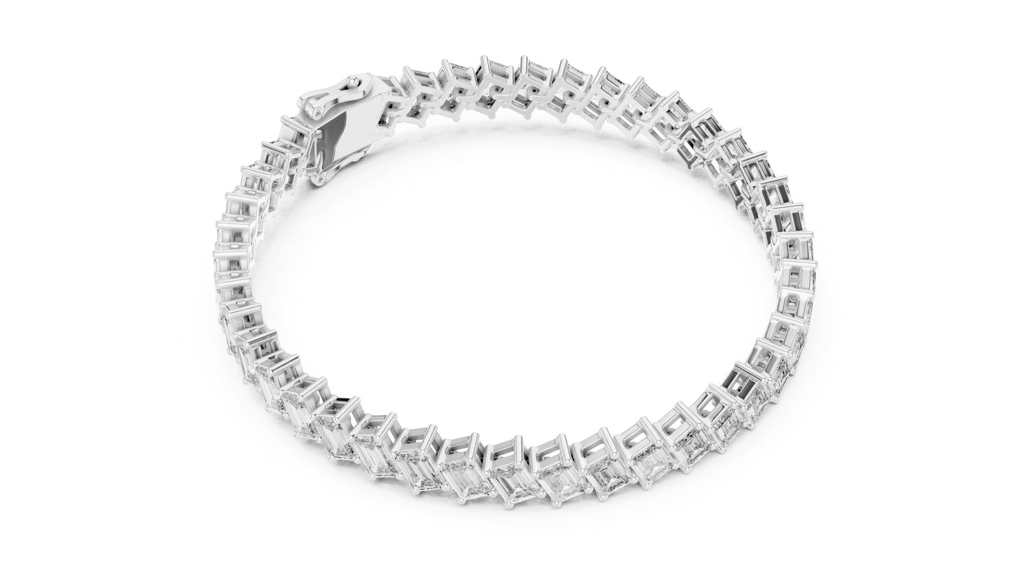 14k Rose Gold Emerald Lab-Grown Diamond Office Wear Bracelet for Women | Pure Carat