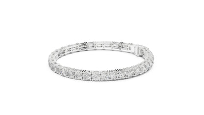 18k Yellow Gold Emerald/Round Lab-Grown Diamond Everyday Wear Bracelet | Pure Carat