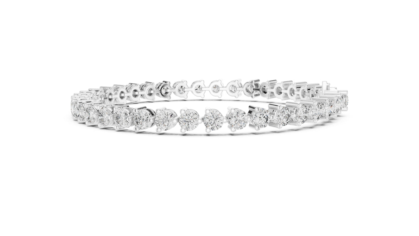 14k Yellow Gold Round Lab-Grown Diamond Wedding Bracelet for Women | Pure Carat
